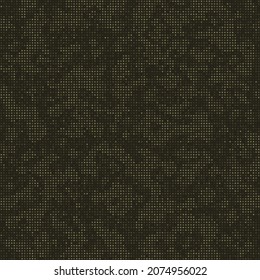 Texture military digital olive camouflage seamless pattern. Abstract army and hunting masking ornament background. Vector digital pixel mosaic camo texture