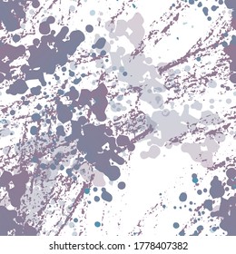 Texture Military. Fashion Concept. Distress Print. Pink, Purple Illustration. Camo Surface Textile. Ink Stains. Spray Paint. Splash Blots. Artistic Creative Vector Background.