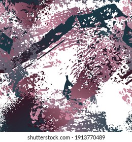 Texture Military. Fashion Concept. Distress Print. Maroon, Gray Illustration. Urban Surface Textile. Ink Stains. Spray Paint. Splash Blots. Artistic Creative Vector Background.