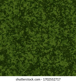 Texture military green camouflage seamless pattern. Abstract army and hunting masking ornament background. Vector digital spot mosaic camo texture