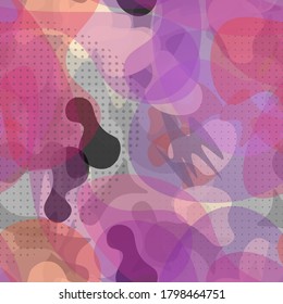 Texture Military. Trending Camouflage Seamless Pattern. Graffiti  Endless Repeats Surface. Vector Camo Fabric . Woodland Concept. Creative Army Hunting Print. Extreme Style Illustration.

