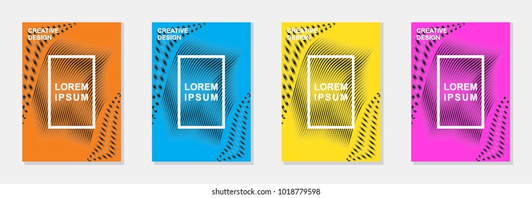 texture Modern business abstract geometry background layout, flyers,book,cover design template,  4 set color orange,blue,yellow,magenta, and stock vector in background elements, in A4 Ssize paper