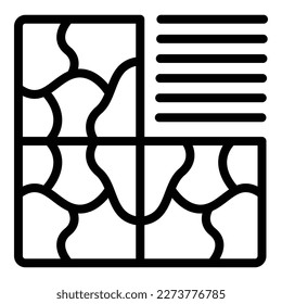 Texture mosaic icon outline vector. Tile floor. Wood home