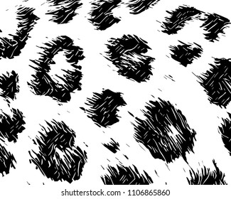 Texture of natural fur, leopard. Grunge  background. Abstract vector illustration