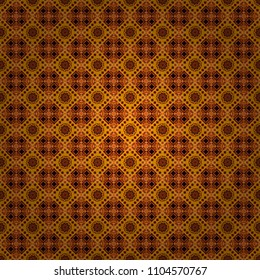 Texture, new background. Geometric stylized multicolored seamless pattern. Vector modern geometrical abstract background in yellow, orange and brown colors.