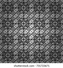 Texture, new background. Geometric stylized multicolored seamless pattern. Vector modern geometrical abstract background in black, white and gray colors.