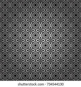Texture, new background. Geometric stylized multicolored seamless pattern. Vector modern geometrical abstract background in white, gray and black colors.