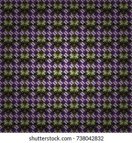 Texture, new background. Geometric stylized multicolored seamless pattern. Vector modern geometrical abstract background in white, green and black colors.