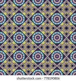 Texture, new background. Geometric stylized multicolored seamless pattern. Vector modern geometrical abstract background in green, gray and white colors.