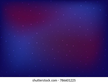Texture of night sky. Rectangular horizontal background with stars. Vector illustration.