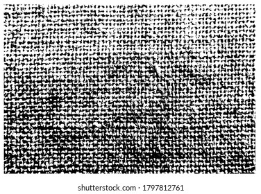 Textura con una vieja burpón. Borde de fondo. Ilustración monocroma vectorial.