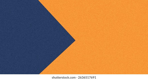 Texture of old craft orange and navy blue color paper background, macro. Structure of vintage abstract ginger cardboard with gradient and rainbow, rays pattern. Felt backdrop.