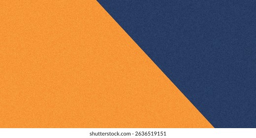 Texture of old craft orange and navy blue color paper background, macro. Structure of vintage abstract ginger cardboard with gradient and rainbow, rays pattern. Felt backdrop.