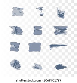 The texture of the overlay. Grunge background. Abstract element, effect. Vector illustration. Blue texture on a transparent background. EPS 10. Brush strokes