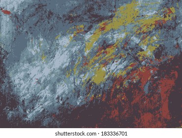 Texture of paint brush strokes on a rough surface, multicolor