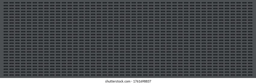 Texture panorama of metal with reflection with perforation - illustration