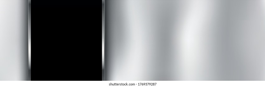Texturpanorama auf silbernem Metall mit Reflexion - Hintergrund