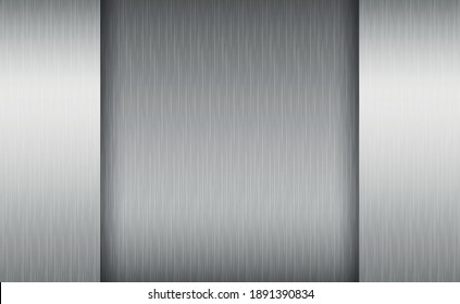 Texturpanorama auf silbernem Metall mit Reflexion - Hintergrund