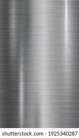 Texture panorama of silver metal with reflection - background