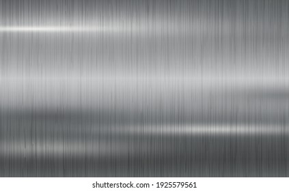 Texture panorama of silver metal with reflection - background