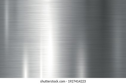 Texture panorama of silver metal with reflection - background