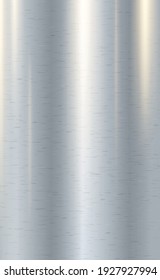 Texture panorama of silver metal with reflection - background