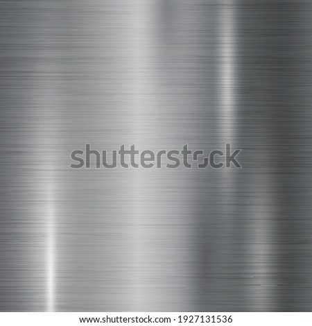 Texture panorama of silver metal with reflection - background