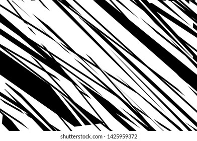 Texture with parallel lines of different lengths and thicknesses, abstract geometric pattern. Black and white vector illustration, design element for backgrounds, patterns. Grunge urban style