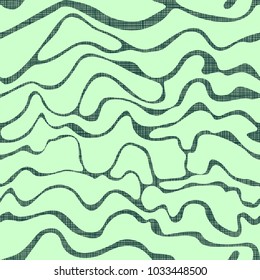 Texture, pattern, abstract, seamless composition of crooked bands of light green on a dark background