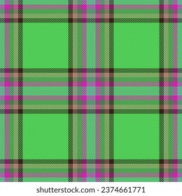 Texture pattern background of check textile plaid with a seamless vector tartan fabric in green and violet colors.