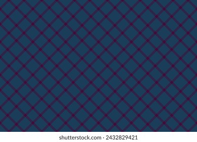 Texture pattern check of seamless textile tartan with a fabric vector background plaid in cyan and dark colors.