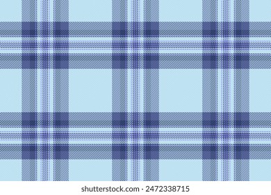 Texture pattern check of textile background plaid with a seamless vector fabric tartan in light and blue colors.