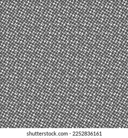 Texture and pattern, a fabric of short thin lines drawn in black on a white backing. Retro textile design. Abstract vector.