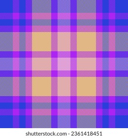 Texture pattern fabric of tartan background seamless with a vector check plaid textile in purple and blue colors.