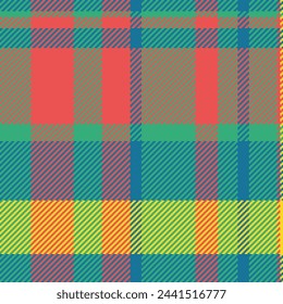 Texture pattern fabric of textile check seamless with a plaid background vector tartan in mint and red colors.