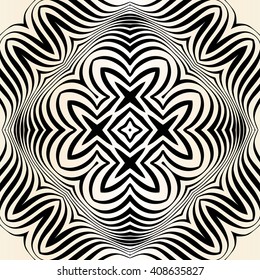 texture pattern illusion of the lines in the form of a symmetrical convex rhombus in a square on a background metal gradient