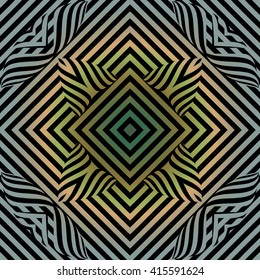 texture pattern illusion of the lines in the form of a symmetrical convex rhombus in a square on dark a background metal gradient