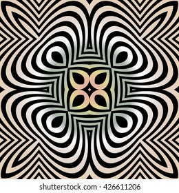 texture pattern illusion of the lines in the form of a symmetrical convex rhombus in a square on a background metal gold gradient