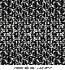 Texture and pattern with knots and stitches. Soft cotton blanket. Slub fabric. Graphics in black and white. 