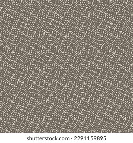 Texture and pattern made of cross-hatching. Abstract tapestry. Rough fabric woven in brown and gray. Vector seamless.