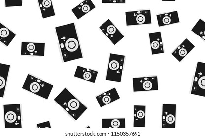 Texture pattern of an old retro antique vintage hipster camera with a lens and a diaphragm. The background.