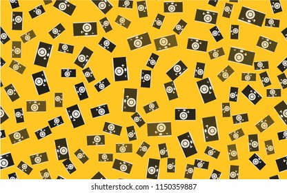 Texture pattern of an old retro antique vintage hipster camera with a lens and a diaphragm. The background.