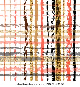 Texture pattern pencil hand drawn coral and gold trendy colors
