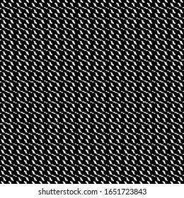 Texture or pattern resulting from the repetition of wavy signs positioned obliquely. Wool fabric in black and white.