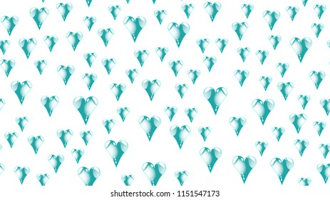 Texture pattern seamless from blue glass shimmering beautiful loving tender bright blue heartfelt festive favorite unique luxurious hearts. Back background Vector illustration.