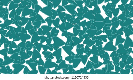 Texture pattern seamless from cheerful kind light blue bright blue bright motley festive love hearts. The background. Vector illustration.
