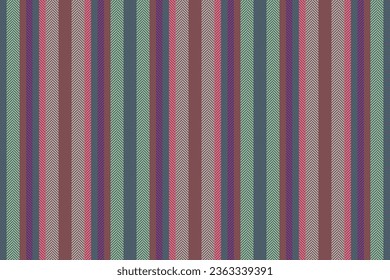 Texture pattern stripe of background lines fabric with a textile vector vertical seamless in red and cyan colors.