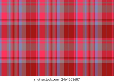 Texturmuster Tartan aus Stoff Check Hintergrund mit einer Vektorgrafik Textil nahtlos in Rot und Pastellfarben gelegt.