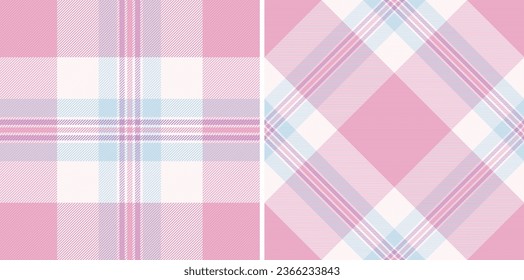 Texture pattern textile of plaid tartan check with a vector fabric seamless background set in light colors.