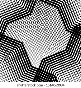Texture, pattern with wavy, waving grid, mesh of lines. Billowy, zig-zag (criss-cross), undulating stripes, streaks. Abstract geometric background